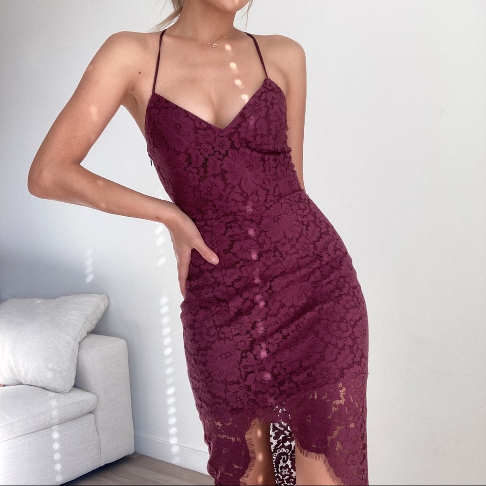 Lovers + Friends skylight dress in merlot 🍷